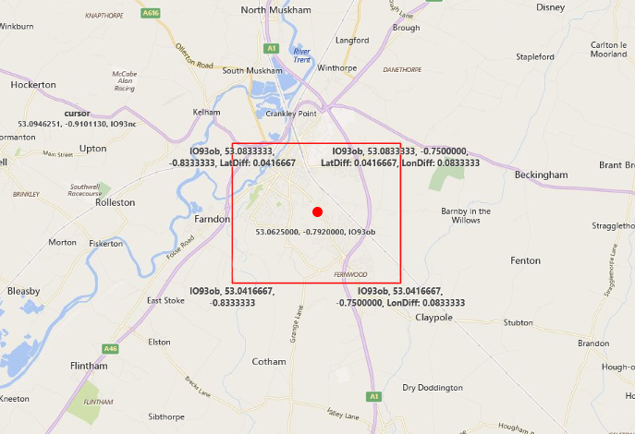 M0NWK convert Maidenhead locator square to latitude and longitude